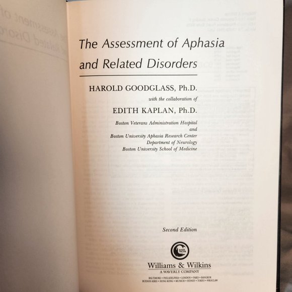 Assessment of Aphasia and Related Disorders 2nd Ed. by Harold Goodglass, Ph.D. - Picture 9 of 16